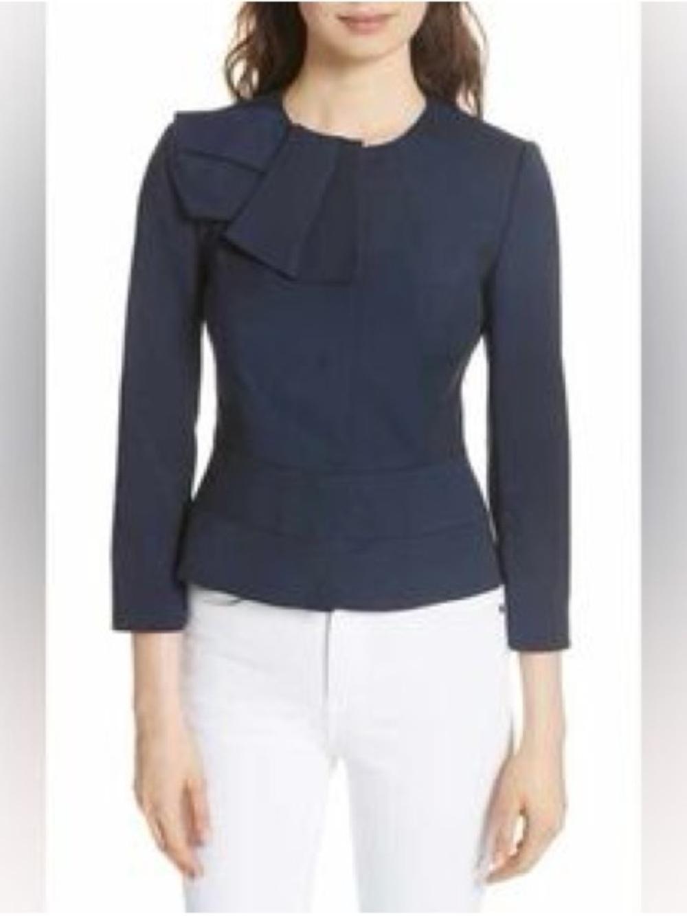 Ted Baker London RAYAL Peplum Blazer with Shoulder Bow